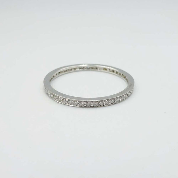 18ct White Gold Diamond Full Eternity Ring Size N 1/2