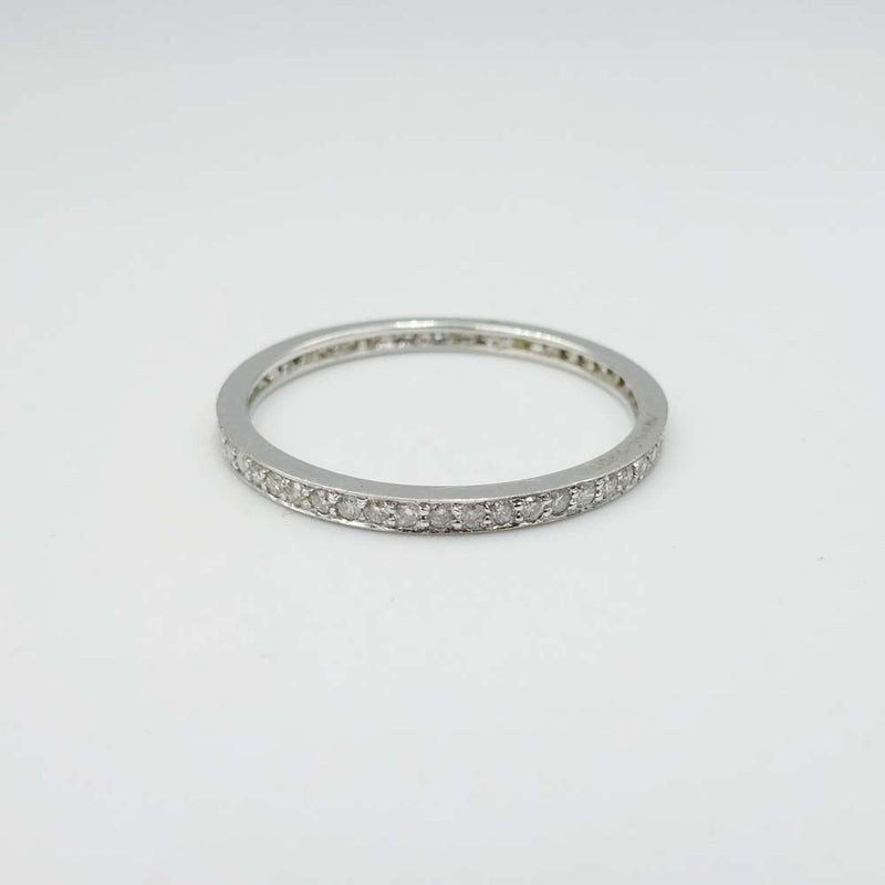 18ct White Gold Diamond Full Eternity Ring Size N 1/2