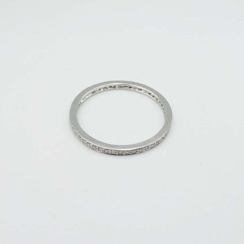 18ct White Gold Diamond Full Eternity Ring Size N 1/2