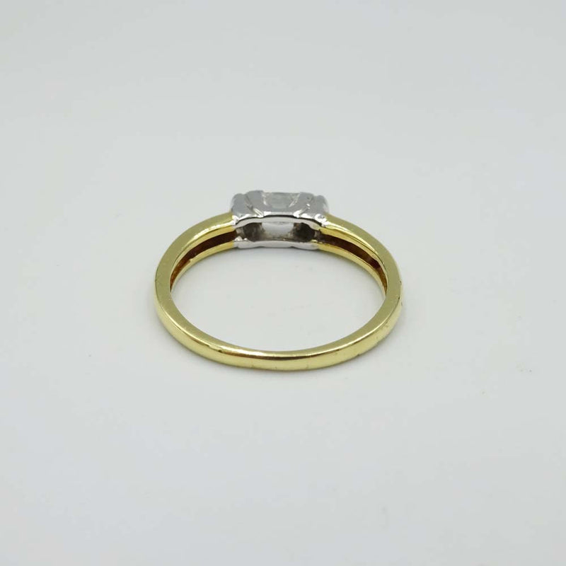 18ct Yellow Gold Square Cut Diamond Ring Size L