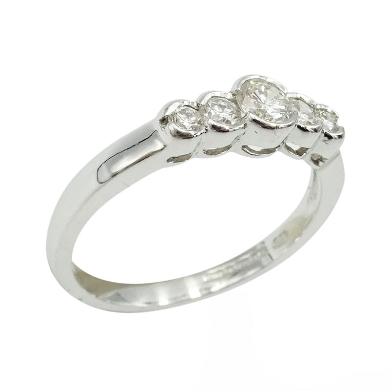 18ct White Gold Rubover 5 Stone Half Eternity Ring 0.50ct - Richard Miles Jewellers