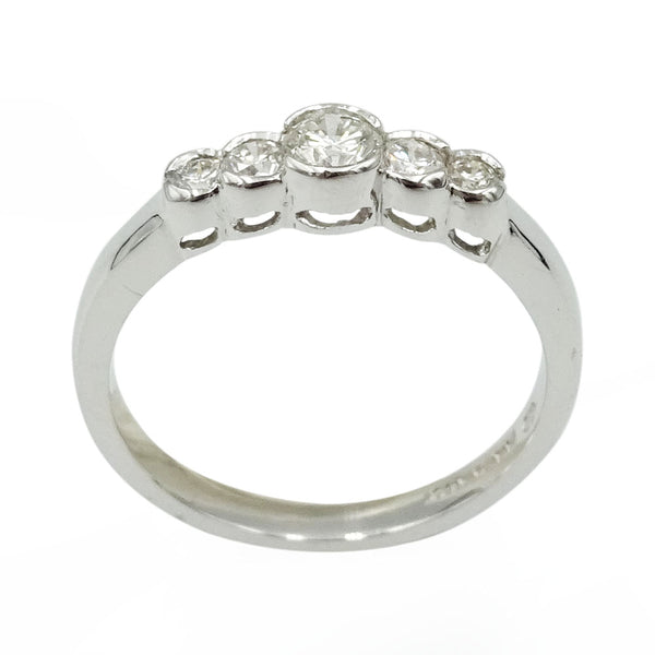 18ct White Gold Rubover 5 Stone Half Eternity Ring 0.50ct - Richard Miles Jewellers