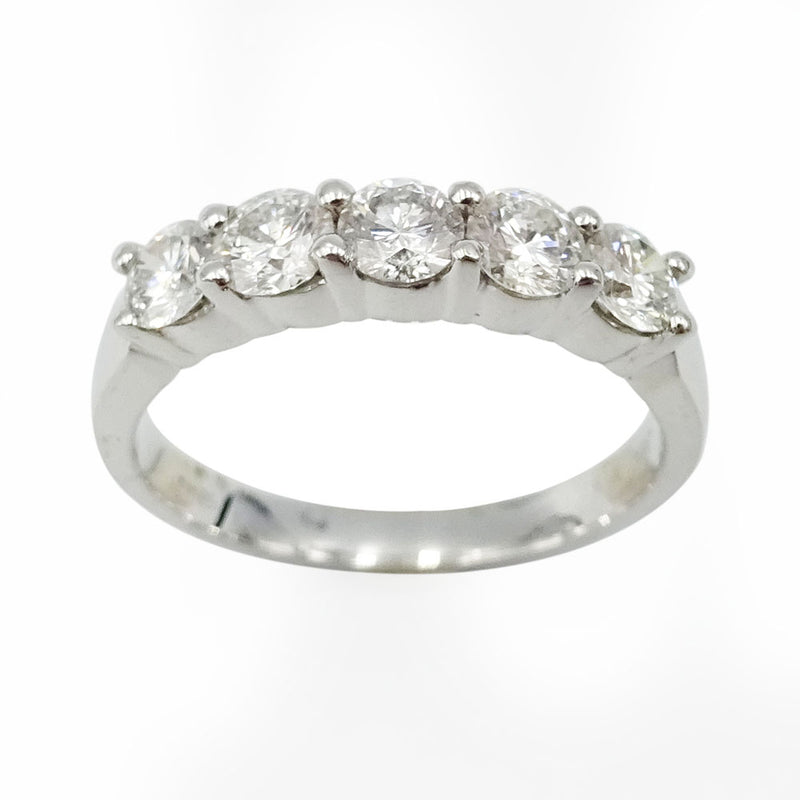 18ct White Gold Diamond Five Stone Half Eternity Ring 0.75ct - Richard Miles Jewellers