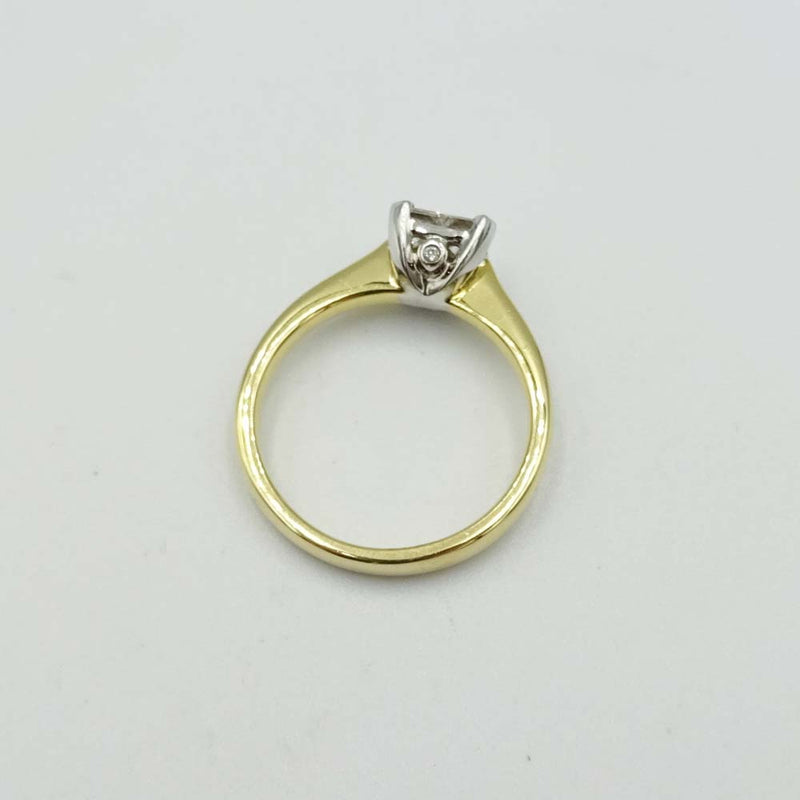 18ct Yellow Gold Square Cut Engagement Diamond Ring 0.75ct