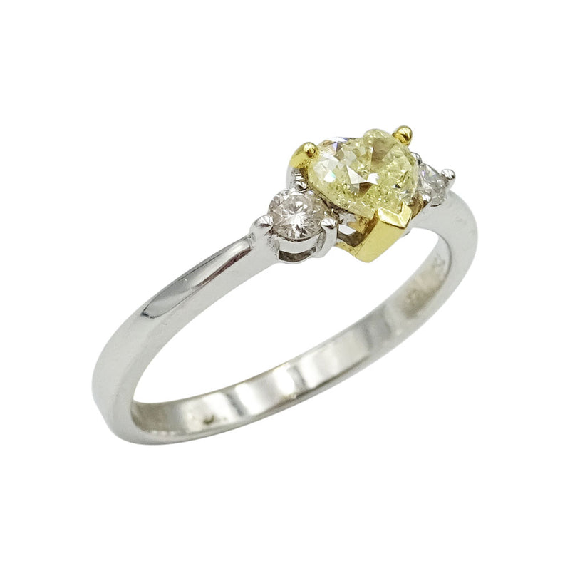 18ct White Gold Yellow Fancy Colour Heart Shaped Diamond Engagement Ring - Richard Miles Jewellers