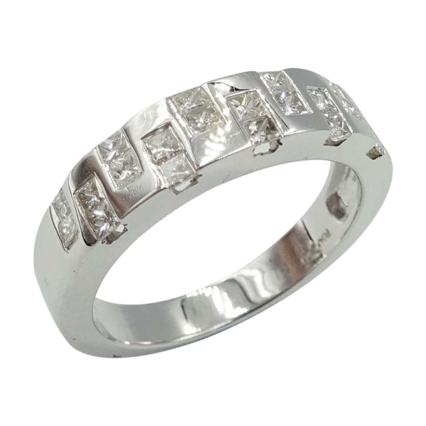 18ct White Gold Fancy Step Diamond Ring 0.49ct