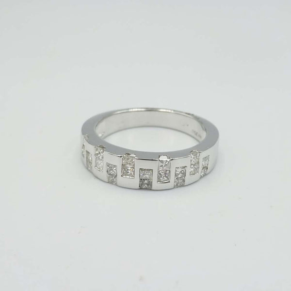 18ct White Gold Fancy Step Diamond Ring 0.49ct