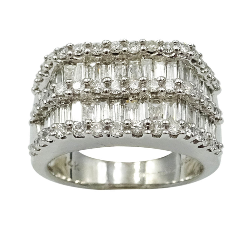 14ct White Gold Diamond Baguette Cluster Ring Size M 1.52ct - Richard Miles Jewellers