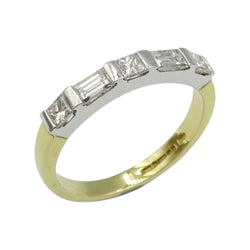 18ct Gold Princess Baguette Cut Diamond Ring 0.70ct Size O