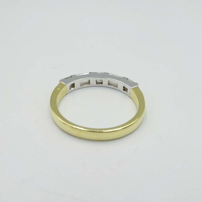 18ct Gold Princess Baguette Cut Diamond Ring 0.70ct Size O