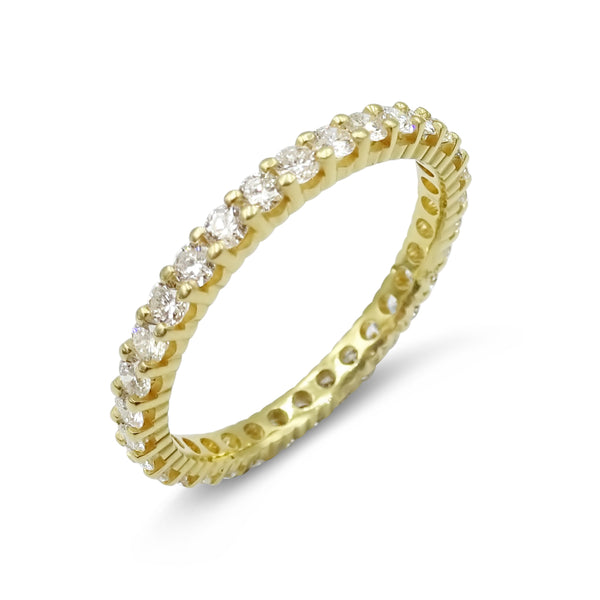 18ct Yellow Gold Diamond Full Eternity Ring Size O 1.00ct