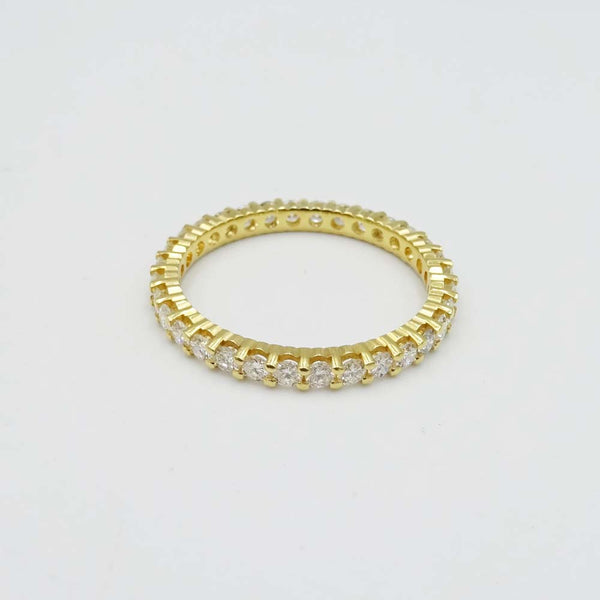 18ct Yellow Gold Diamond Full Eternity Ring Size O 1.00ct