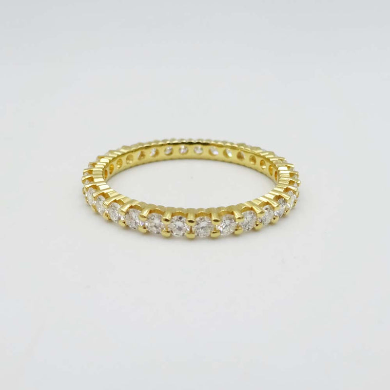 18ct Yellow Gold Diamond Full Eternity Ring Size O 1.00ct