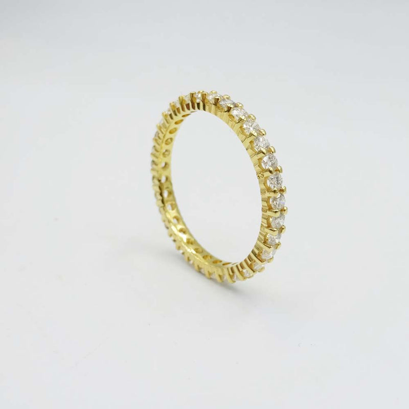 18ct Yellow Gold Diamond Full Eternity Ring Size O 1.00ct