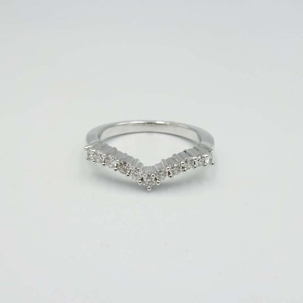 18ct White Gold Wishbone Diamond Ring 0.33ct