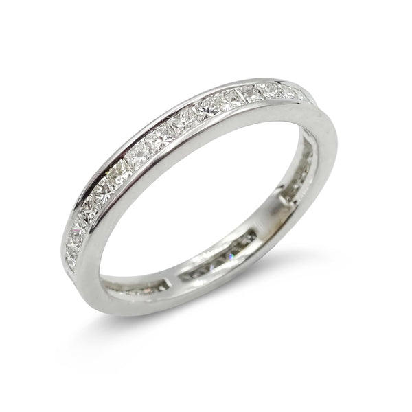 18ct White Gold Diamond Full Eternity Ring Size N 1.20ct