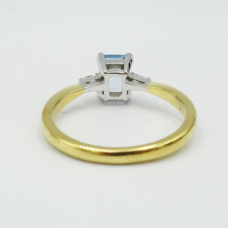 18ct Yellow Gold Aquamarine & Diamond Ladies Ring - Richard Miles Jewellers