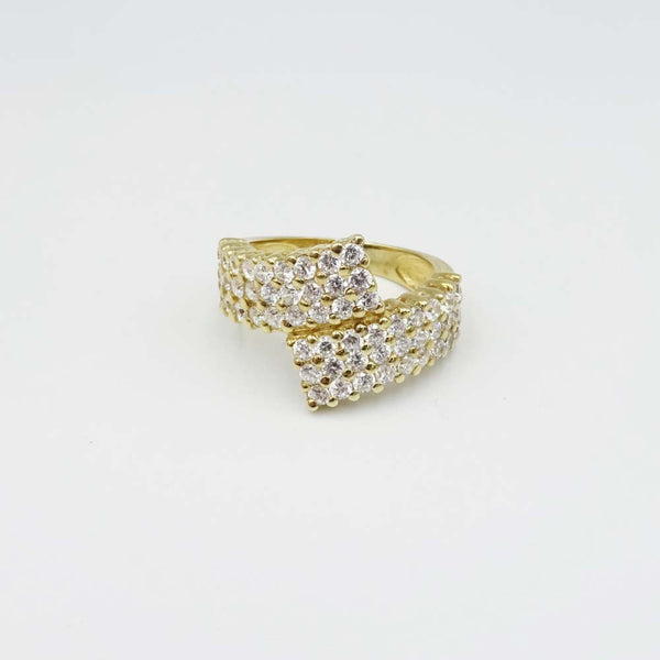 9ct Yellow Gold Cubic Zirconia Wrap Ring Size N