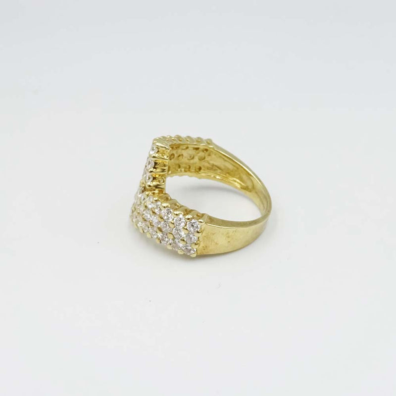 9ct Yellow Gold Cubic Zirconia Wrap Ring Size N