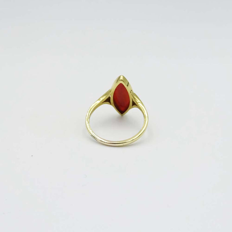 9ct Yellow Gold Marquise Cameo Ring Size O