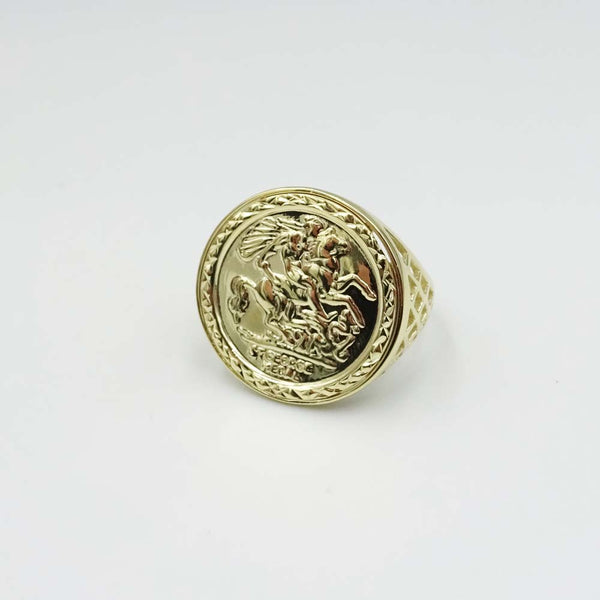 9ct Yellow Gold St. George Ring Size S