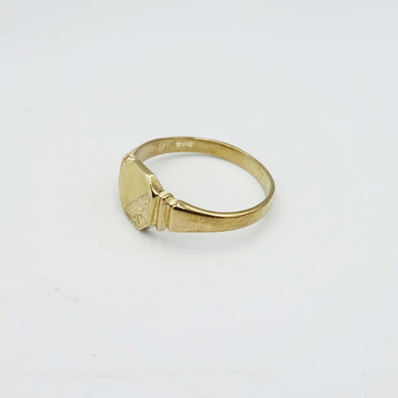 9ct Yellow Gold Octagon Accent Ring Size Q
