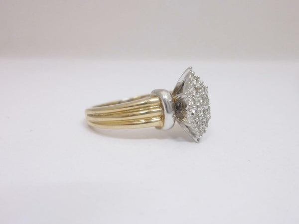 9ct Gold Diamond Ladies Marquise 0.25ct Cluster Ring Size N Weight 5.5g - Richard Miles Jewellers