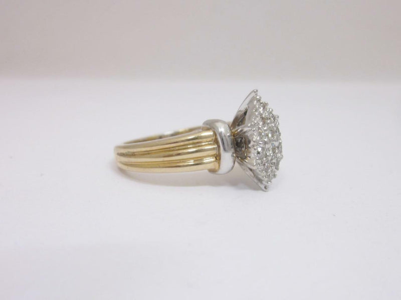 9ct Gold Diamond Ladies Marquise 0.25ct Cluster Ring Size N Weight 5.5g - Richard Miles Jewellers