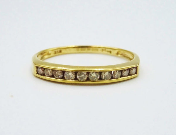 9ct Yellow Gold Ladies Half Eternity Channel Set Dia 0.25ct Ring 1.4g P - Richard Miles Jewellers