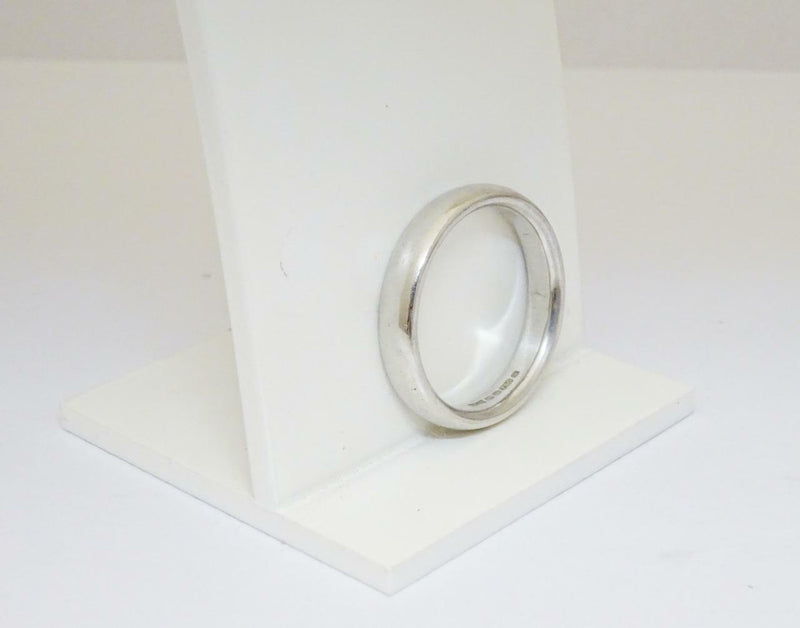 18ct White Gold Medium Weight  4mm Ladies Court Ring Size N 6g - Richard Miles Jewellers