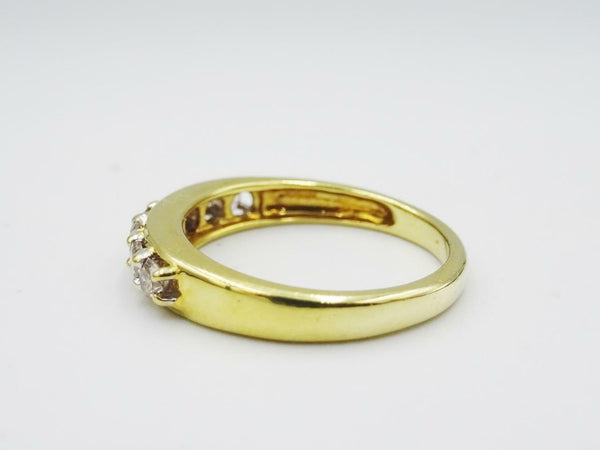 18ct Yellow Gold 7 Stone Claw Set Half Eternity 0.45ct Diamond Ring Size L 3.2g - Richard Miles Jewellers