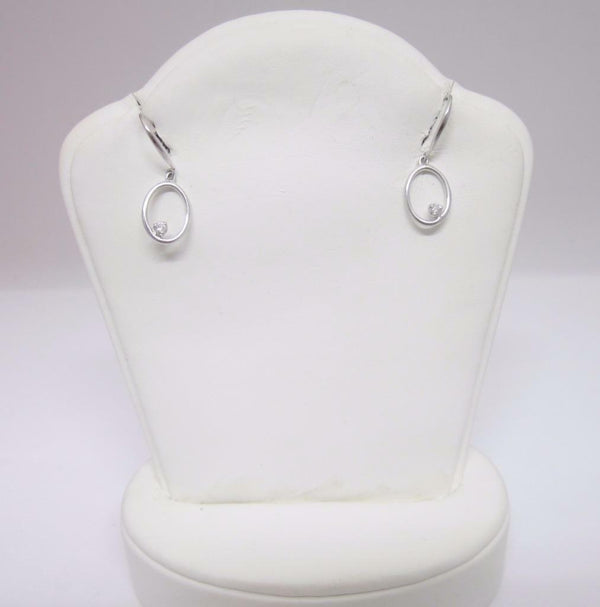 9ct White Gold Diamond Loop Earrings - Richard Miles Jewellers