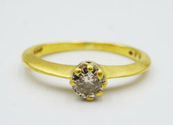 18ct Yellow Gold Single 0.20ct SI1 H Diamond Stone Engagement Ring 2.4g I 1/2 - Richard Miles Jewellers