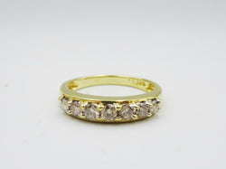 18ct Yellow Gold 7 Stone Claw Set Half Eternity 0.45ct Diamond Ring Size L 3.2g - Richard Miles Jewellers