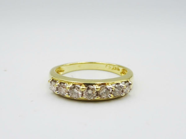 18ct Yellow Gold 7 Stone Claw Set Half Eternity 0.45ct Diamond Ring Size L 3.2g - Richard Miles Jewellers