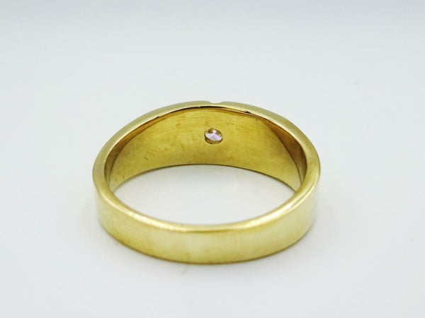 9ct Yellow Gold Quality Mens Single 0.20ct Diamond Signet Ring Size Q 6g - Richard Miles Jewellers