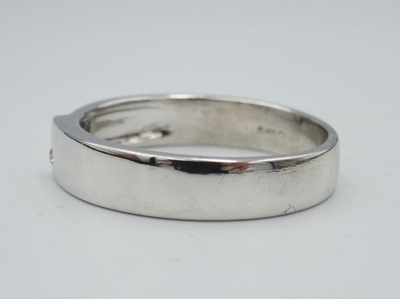 18ct White Gold Diamond Matching Overlap Wedding Ring Band .04ct Size U 5.3g - Richard Miles Jewellers