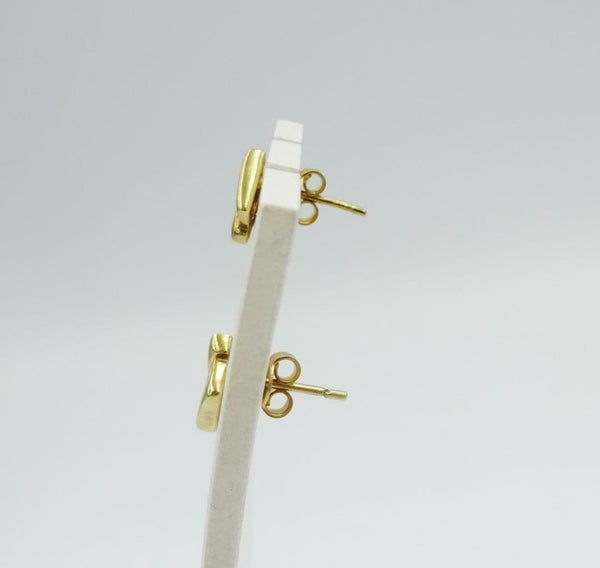 9ct Yellow Gold 375 Stamped Cubic Zirconia Set Stone Fancy Ladies Stud Earrings - Richard Miles Jewellers