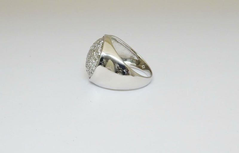 Sterling Silver 925 Mens Large CZ Pinky Rapper Cluster Ring 7.6g Size N - Richard Miles Jewellers