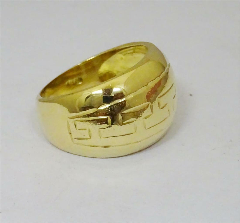 18ct Yellow Gold Greek Key Ring Size N 7.15g - Richard Miles Jewellers