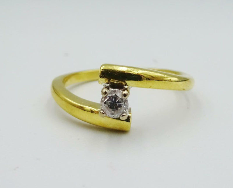 18ct Yellow Gold 0.12ct G I1 Diamond Twisted Split Engagement Ring 3.9g Size O - Richard Miles Jewellers