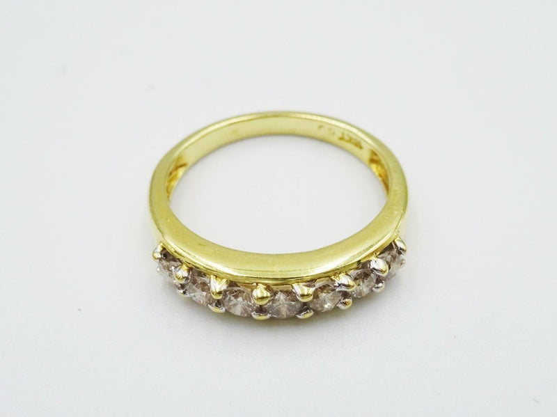 18ct Yellow Gold 7 Stone Claw Set Half Eternity 0.45ct Diamond Ring Size L 3.2g - Richard Miles Jewellers