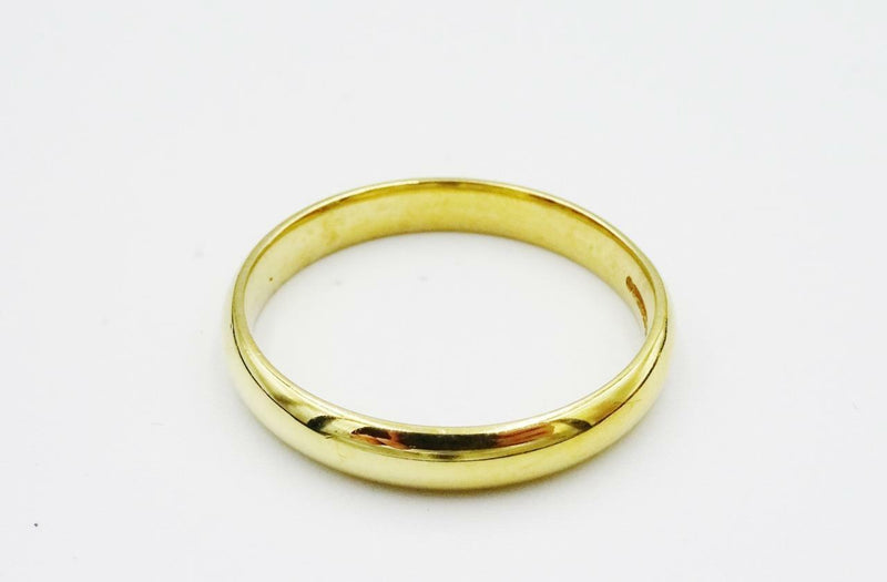 18ct Yellow Gold Plain D Shaped Men's Wedding Band 5.9g Size Z 4mm - Richard Miles Jewellers