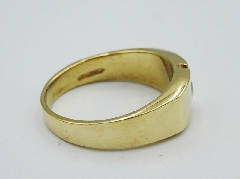 9ct Yellow Gold Quality Mens Single 0.20ct Diamond Signet Ring Size Q 6g - Richard Miles Jewellers
