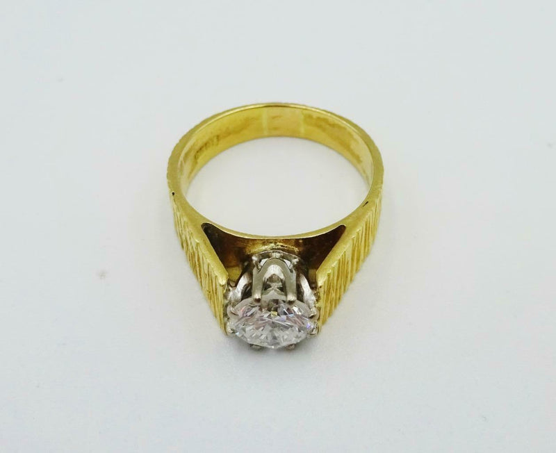 18ct Gold Solitaire 1.00ct E I1 Round Brilliant Diamond Claw Set Ring 6.2g N - Richard Miles Jewellers