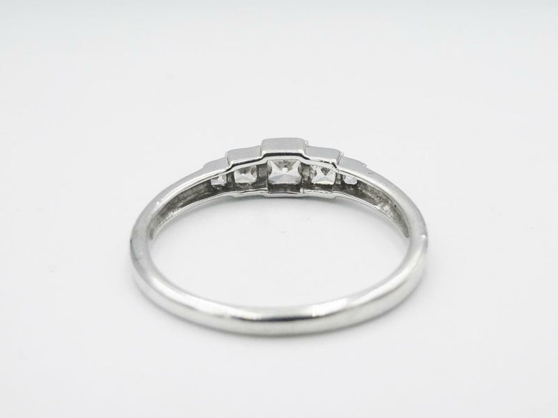 9ct White Gold Square CZ Graduated Half Eternity Ring Size N 1/2 2g 4.5mm - Richard Miles Jewellers