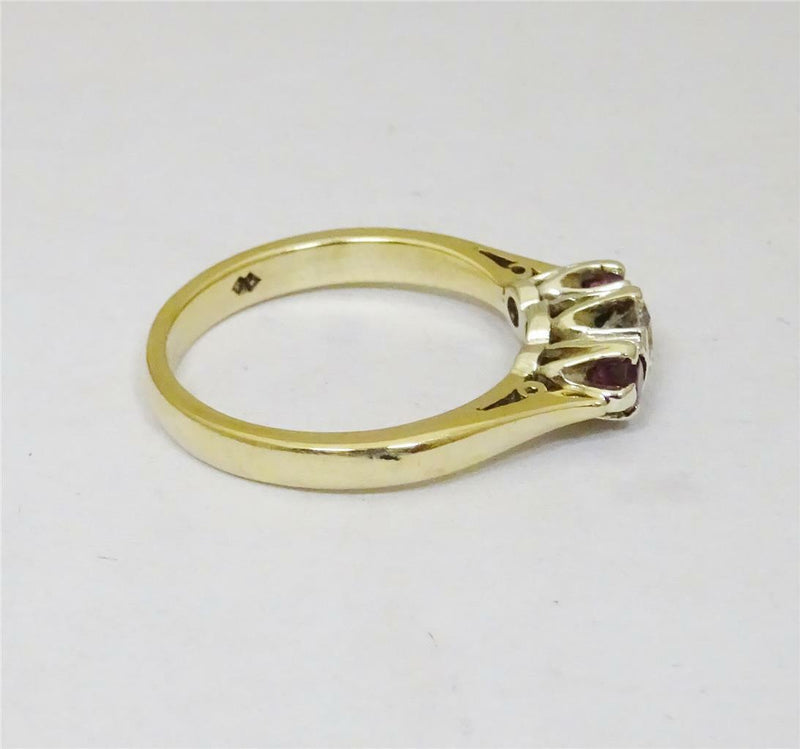 9ct Yellow Gold Ladies 0.23ct Diamond and Ruby Ring Size N 3.1g - Richard Miles Jewellers