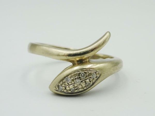 18ct White Gold Matt Finish Unique 0.6ct Diamond Cluster Snake Ring 4.3g Size N - Richard Miles Jewellers