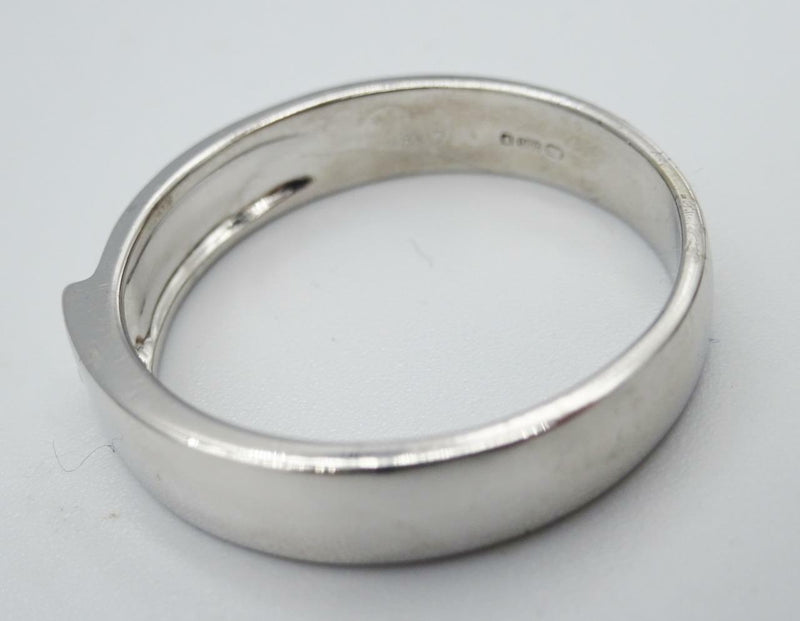 18ct White Gold Diamond Matching Overlap Wedding Ring Band .04ct Size U 5.3g - Richard Miles Jewellers