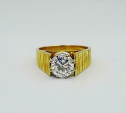 18ct Gold Solitaire 1.00ct E I1 Round Brilliant Diamond Claw Set Ring 6.2g N - Richard Miles Jewellers